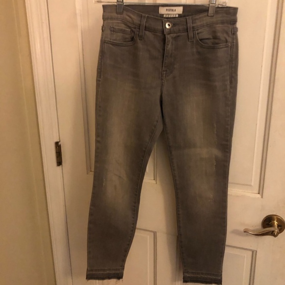 Pistola Gray Cropped Ankle Jeans with Stretch Fit Style No #P8552-PET